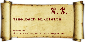 Miselbach Nikoletta névjegykártya