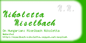 nikoletta miselbach business card